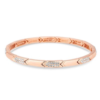 Rose gold crystal arrow stretch bracelet